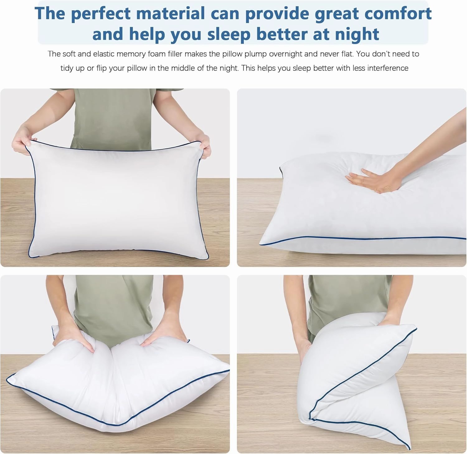 Bed Pillows for Sleeping, 2 Pack Queen Size, Cooling Hotel Quality Quality with Premium Soft Down Alternative Fill for Back, Stomach or Side Sleepers,18x28Inches