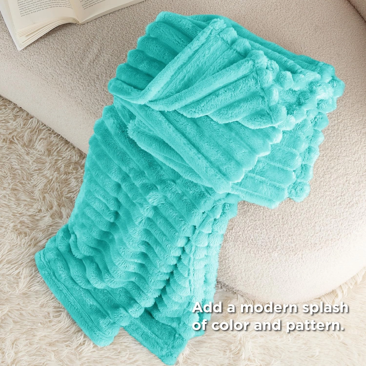 Bedsure Blue Fog Fleece Blanket for Couch - GentleSoft Cozy Soft Blankets for Women, Cute Small Throws for Girls, 60x80 Inches