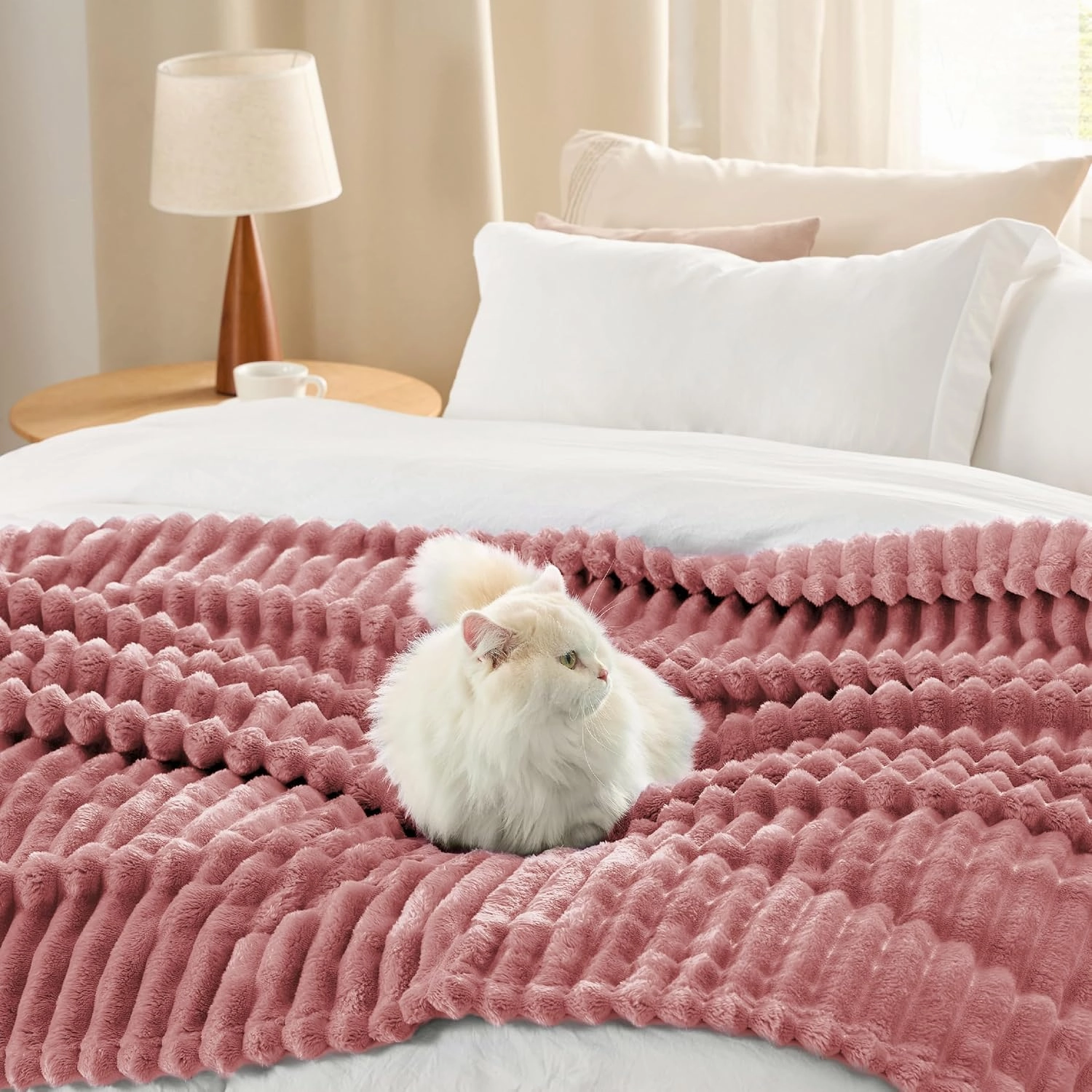Bedsure Brick Dust Fleece Twin Blanket for Couch - GentleSoft Cozy Soft Blankets for Women, Cute Small Throws for Girls, 60x80 Inches
