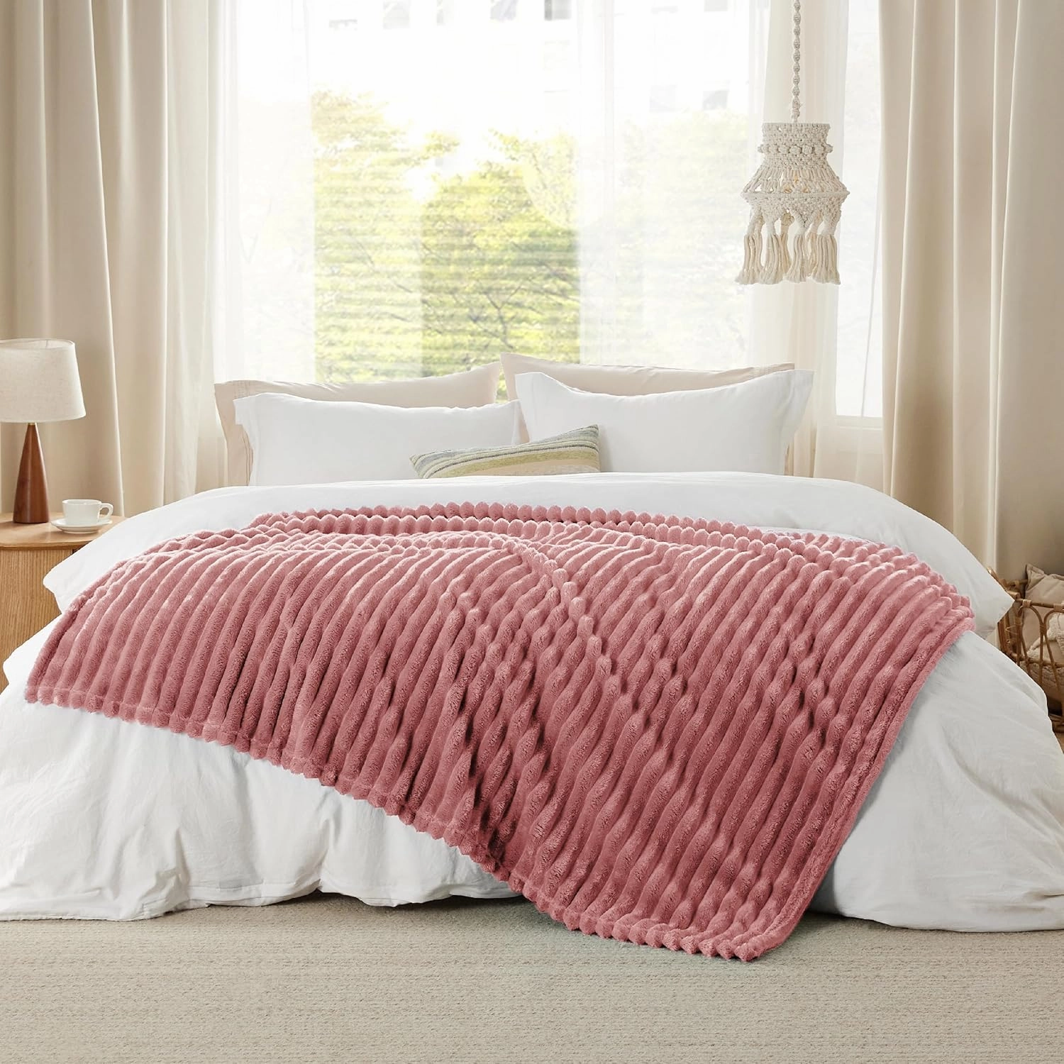 Bedsure Brick Dust Fleece Twin Blanket for Couch - GentleSoft Cozy Soft Blankets for Women, Cute Small Throws for Girls, 60x80 Inches