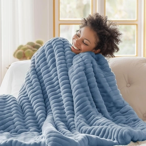 Bedsure Throw Blanket for Couch - GentleSoft Cozy Soft Blankets for Women, Cute Small Throws for Girls, Ashley Blue, 50x70 Inches