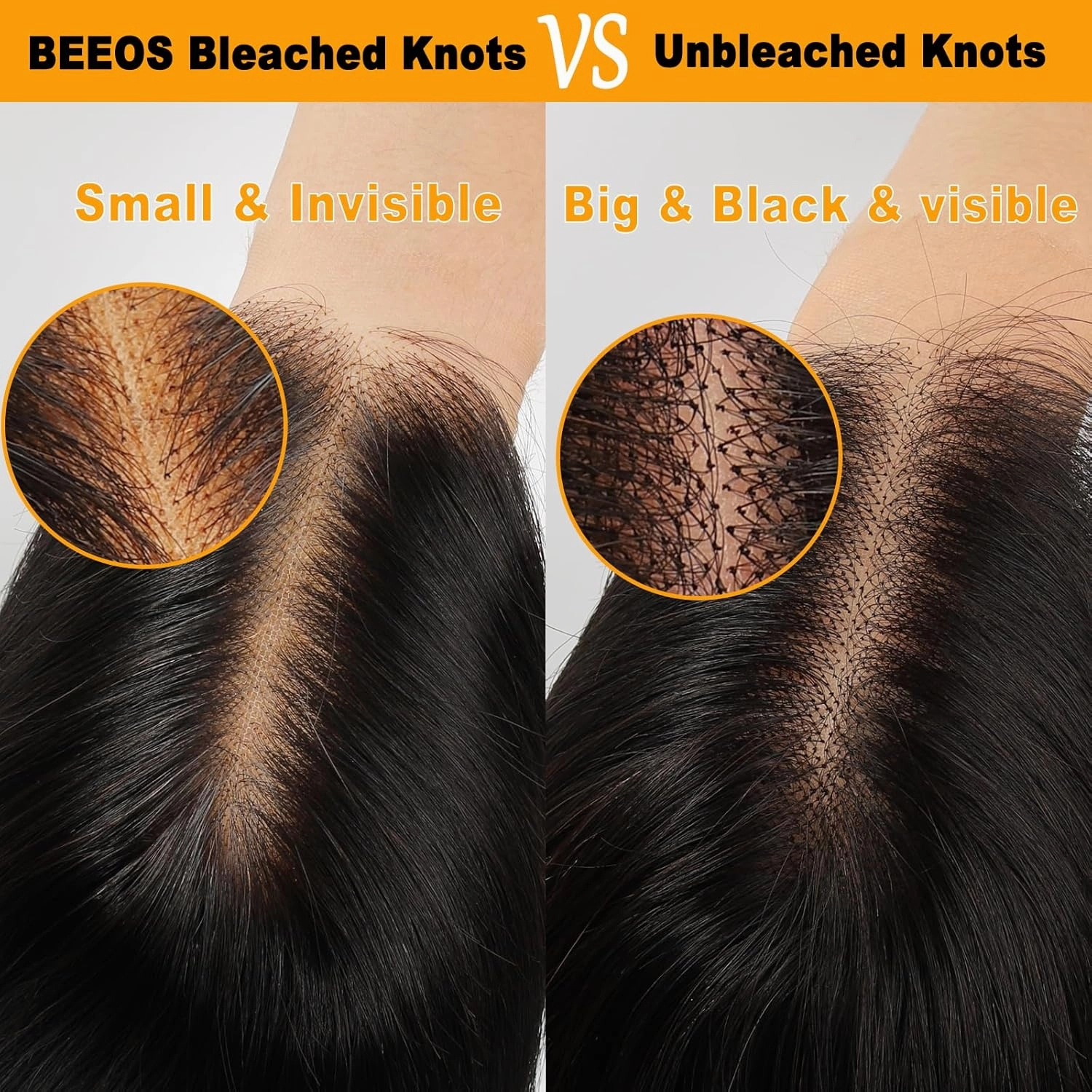 BEEOS 13x4 Full Frontal SKINLIKE Real HD Lace Wig,180% Density Pre-plucked Human Hair Wig Bleached Knots 0.10mm Ultra-thin Invisible HD Lace Wig 18 Inch