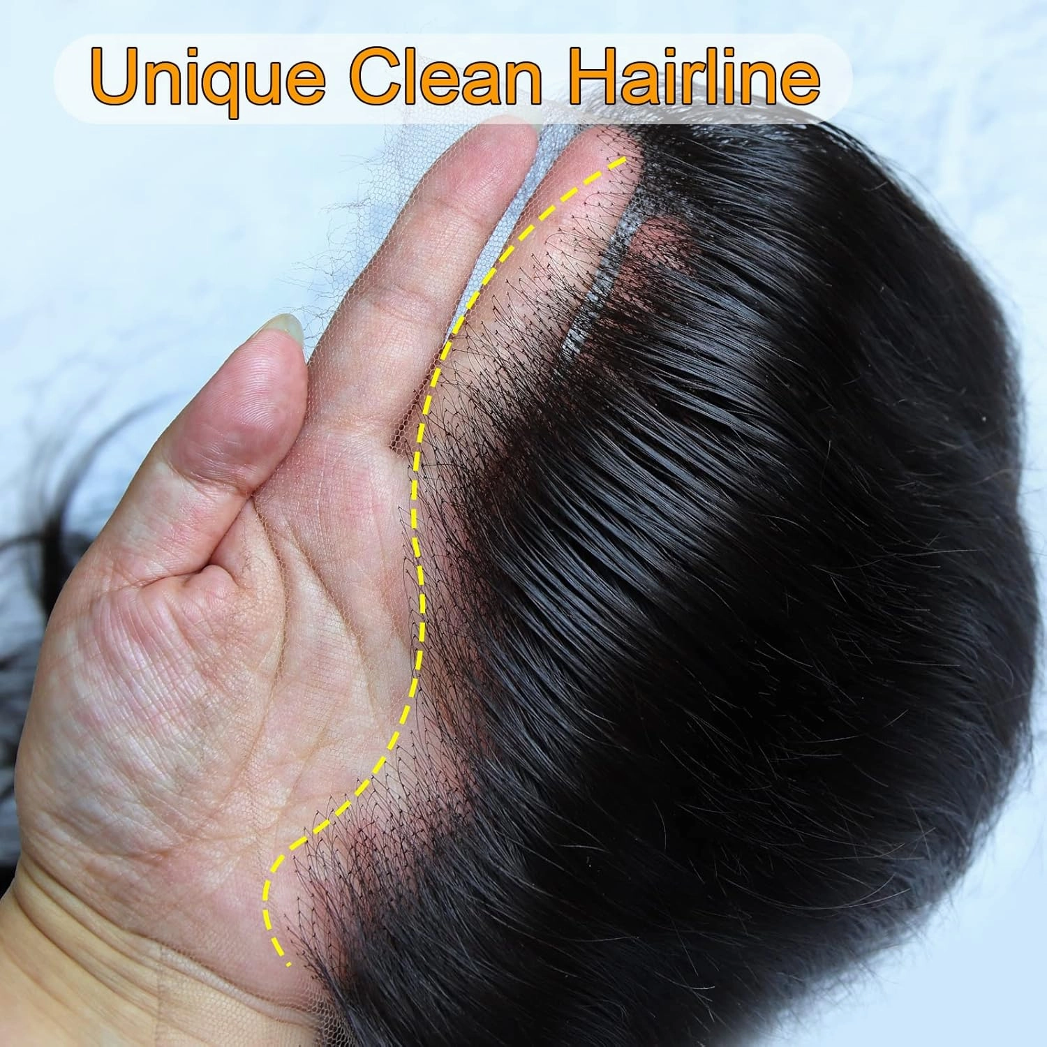 BEEOS 13x4 Full Frontal SKINLIKE Real HD Lace Wig,180% Density Pre-plucked Human Hair Wig Bleached Knots 0.10mm Ultra-thin Invisible HD Lace Wig 18 Inch