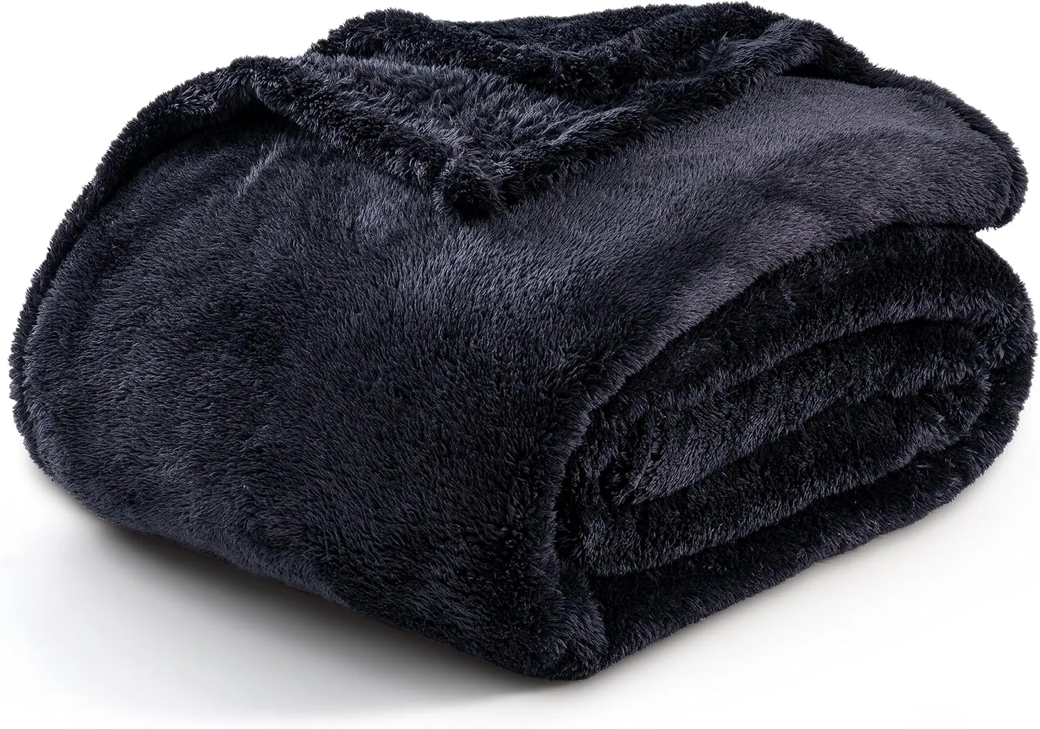 Berkshire Blanket Classic Extra-Fluffy™ Plush Blanket, Twin Size Bed Blanket, Soft Fuzzy Fluffy Long Hair Blanket for Couch Sofa Bed, Black, 60x92 Inches