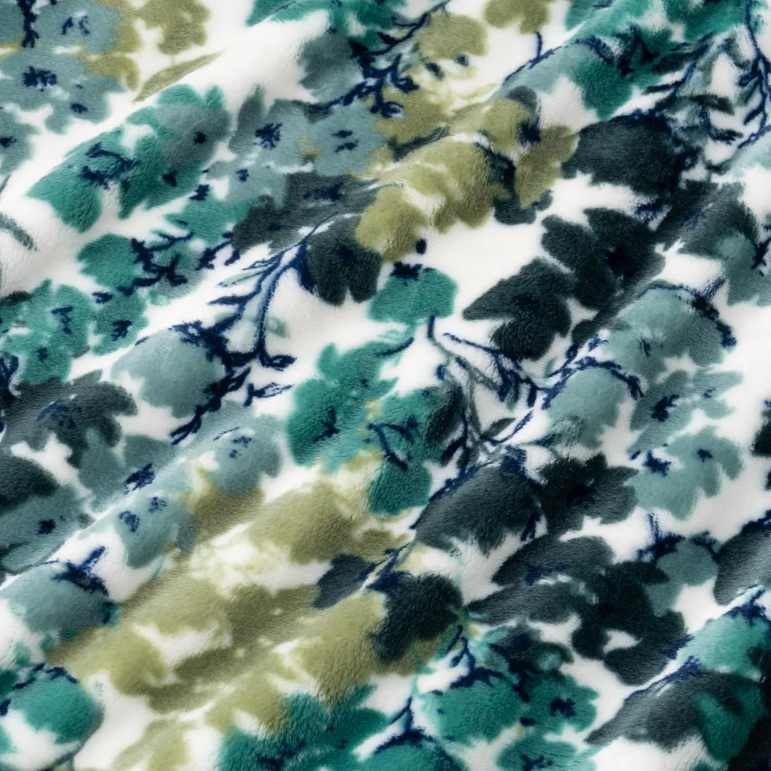 Berkshire Blanket-Classic Heavyweight Soft Printed VelvetLoft® Plush Throw Blanket, Cozy and Fuzzy, Floral Green, 50in x 70in