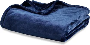 Berkshire Blanket Classic VelvetLoft® Solid Bed Blanket Queen Size,Lightweight Soft Fuzzy Plush Blanket for Bed and Couch,Dress Blues,90x90 Inches