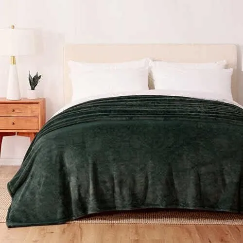 Berkshire Life LuxeLoft Blanket (Forest Green, Queen) Queen (98 in x 92 in)