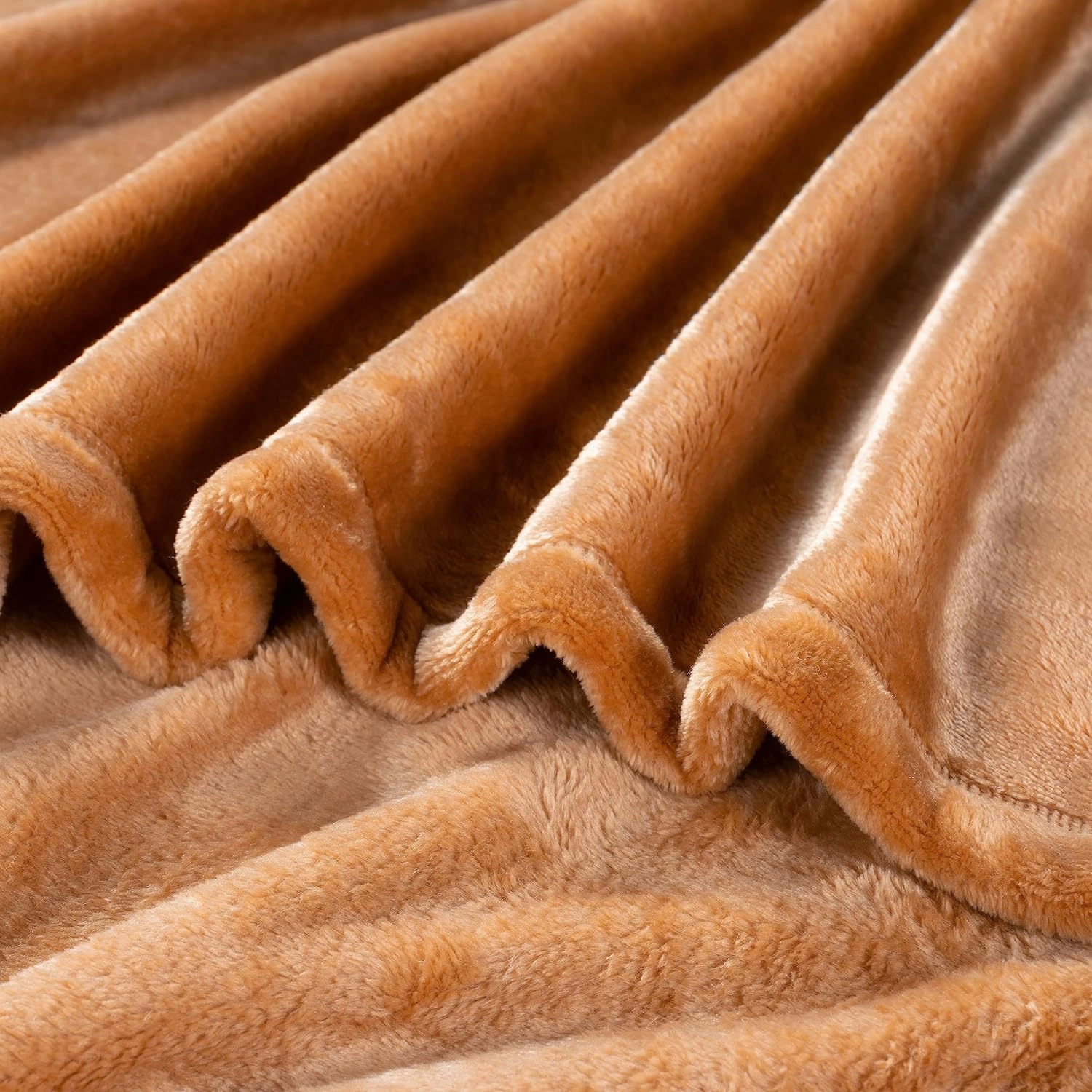 Berkshire Blanket Classic VelvetLoft® Solid Throw Blanket, Lightweight Soft Fuzzy Plush Throw Blanket for Bed and Couch, Butterscotch Orange, 50x60 Inches