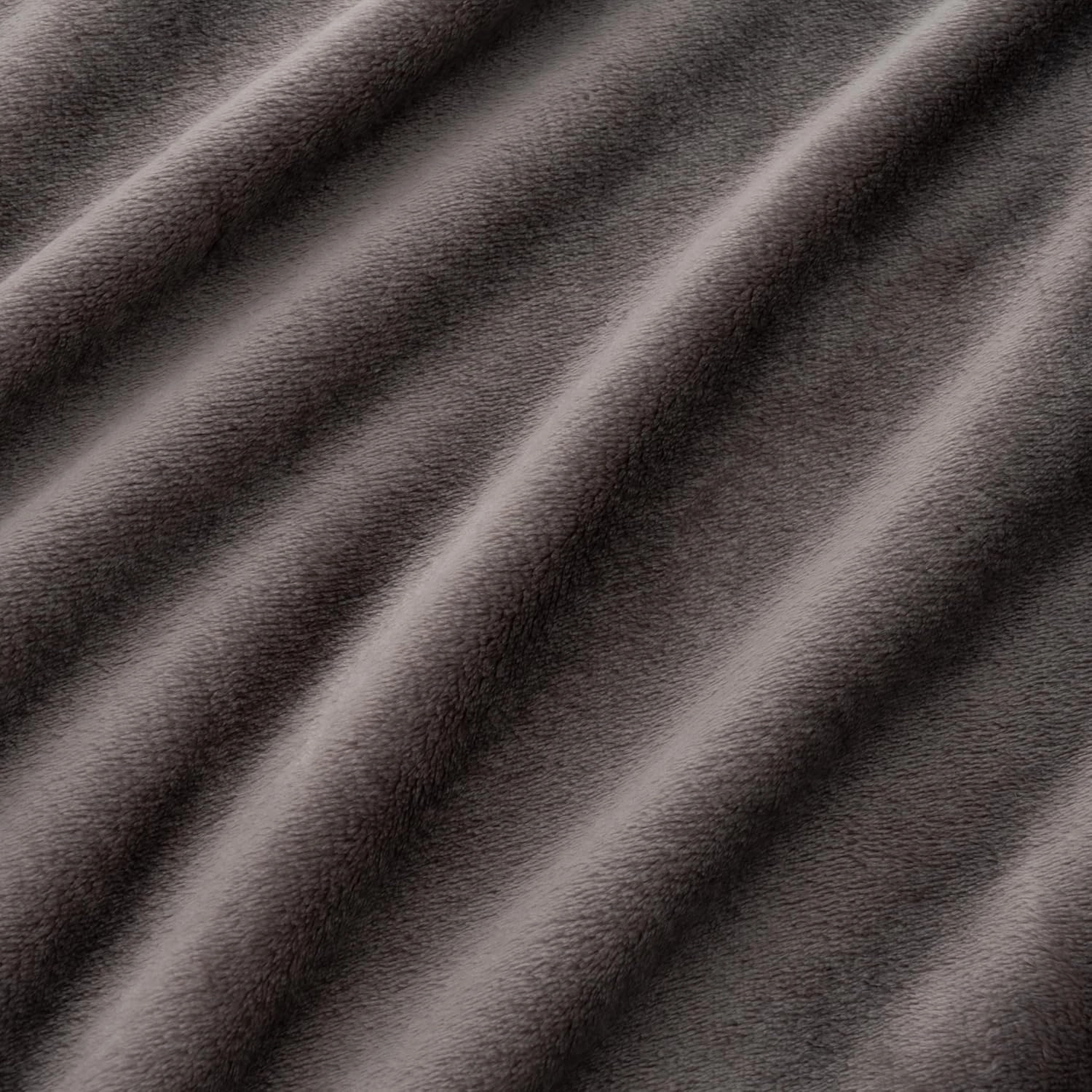 Berkshire Blanket Classic VelvetLoft® Solid Throw Blanket,Lightweight Soft Fuzzy Plush Throw Blanket for Bed and Couch,Charcoal Gray,50x60 Inches