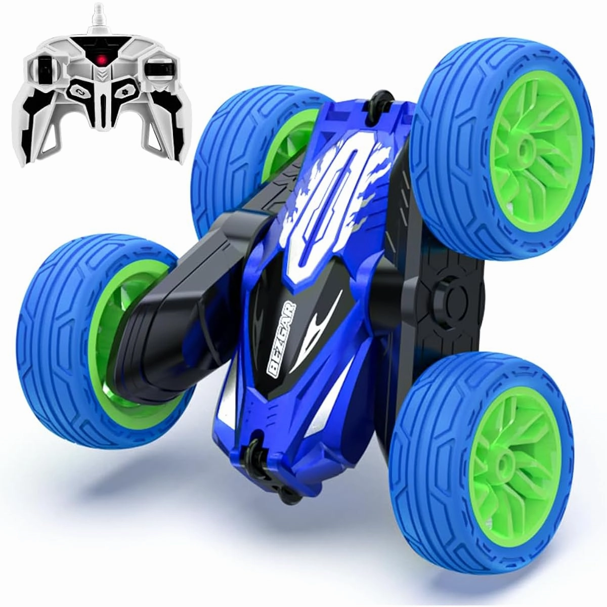 BEZGAR Mini Radio Controlled Car for Kids Stunt Car RC Car Remote Control Car Indoor 360 Degree Rotation Double Sided Four Wheel Drive Off Road Car with Rechargeable Battery Toy 2.4Ghz Wireless Control Toy Gift TD203MINI