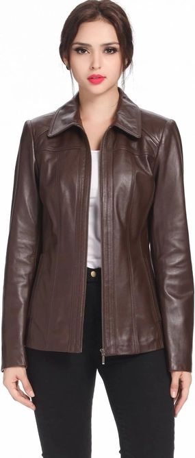 BGSD Women Ellen Lambskin Leather Jacket (Also available in Plus Size & Petite)