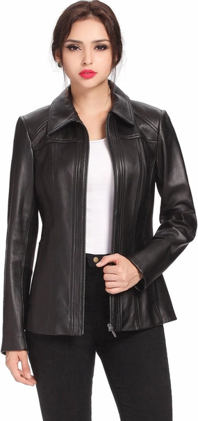 BGSD Women Ellen Lambskin Leather Jacket (Also available in Plus Size & Petite)