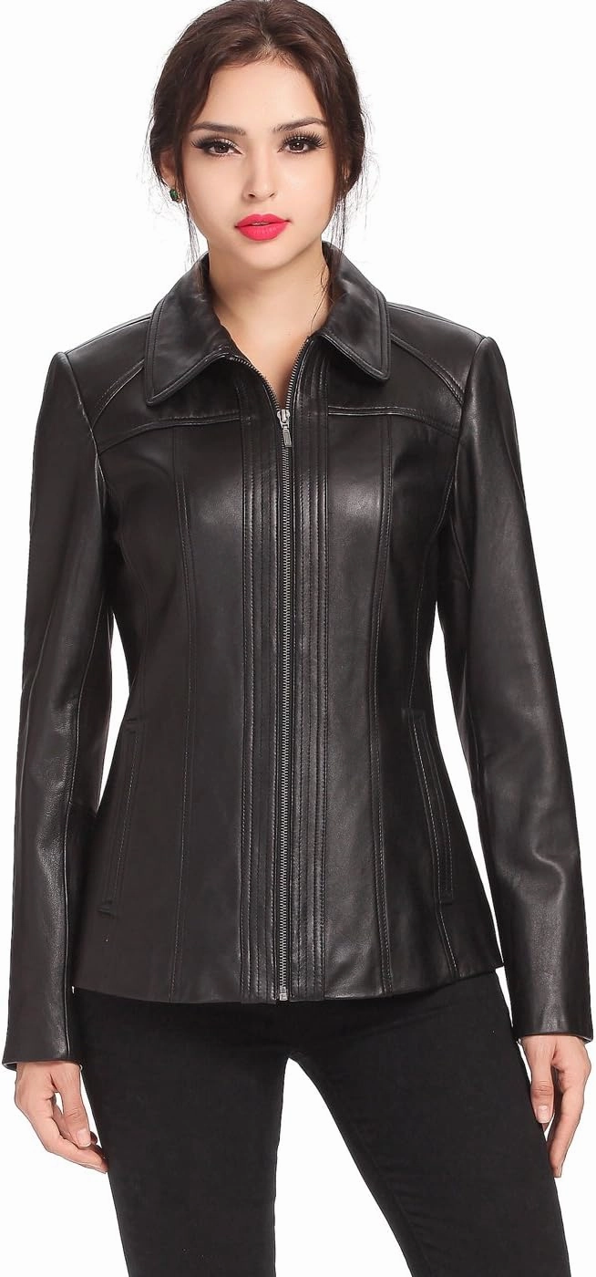 BGSD Women Ellen Lambskin Leather Jacket (Also available in Plus Size & Petite)