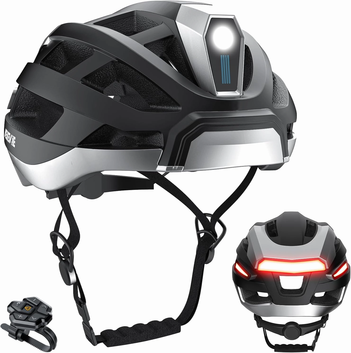 Bicycle Smart Cycling Helmet with Bluetooth Earphone, Headlight   Tail Light Warning Turn Signals - for E-Bikes, Scooters, Commuter, Mountain Bike