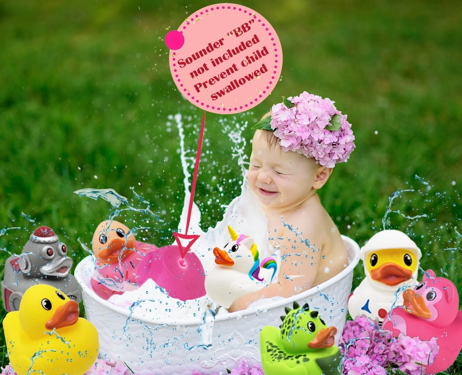 Big Rubber Duck Squeaking Toy with Sound Assortment Duckies for Kids, Bath Birthday Gifts Baby Showers Summer Beach and Pool Activity, 6" (6-Pack)