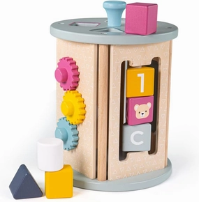 Bigjigs Toys, FSC Certified Rolling Activity Centre, Wooden Toys, Baby Activity Centres, Wooden Shape Sorter, Toddler Toys, Baby Toys, Baby Wooden Toys, Wooden Activity Cube for 1 Year Olds