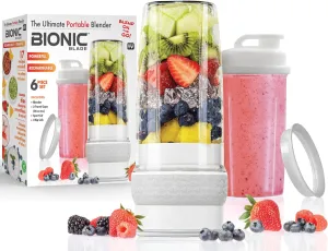 Bionic Blade Personal Blender 26.5 oz, with Extra Shaker and Lid, Cordless, Air Tight, Rechargeable 18,000 RPM Portable Blender for Shakes, Smoothies, Juice and Sauces 8.6”