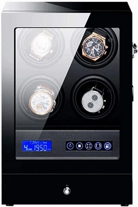 Black Automatic Watch Winder Box with Led Backlight Storage Drawer LCD Control Piano Paint Exterior Quiet Motor High-end / 6 2