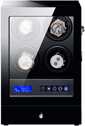 Black Automatic Watch Winder Box with Led Backlight Storage Drawer LCD Touch Sn Control Piano Paint Exterior Quiet Motor Classic Watch Winder Display Watch Box