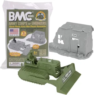 BMC Classic Army Corps of Engineers Bulldozer Building Plastic Army Men Playset