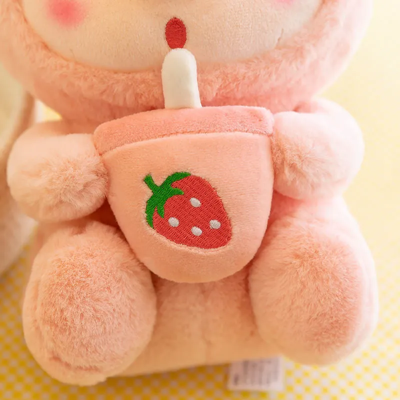 Boba Pig Strawberry Bunny Rabbit Plush Toy