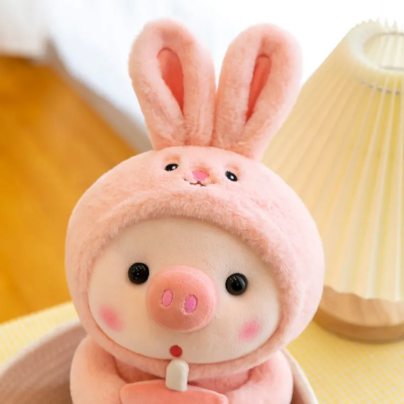 Boba Pig Strawberry Bunny Rabbit Plush Toy