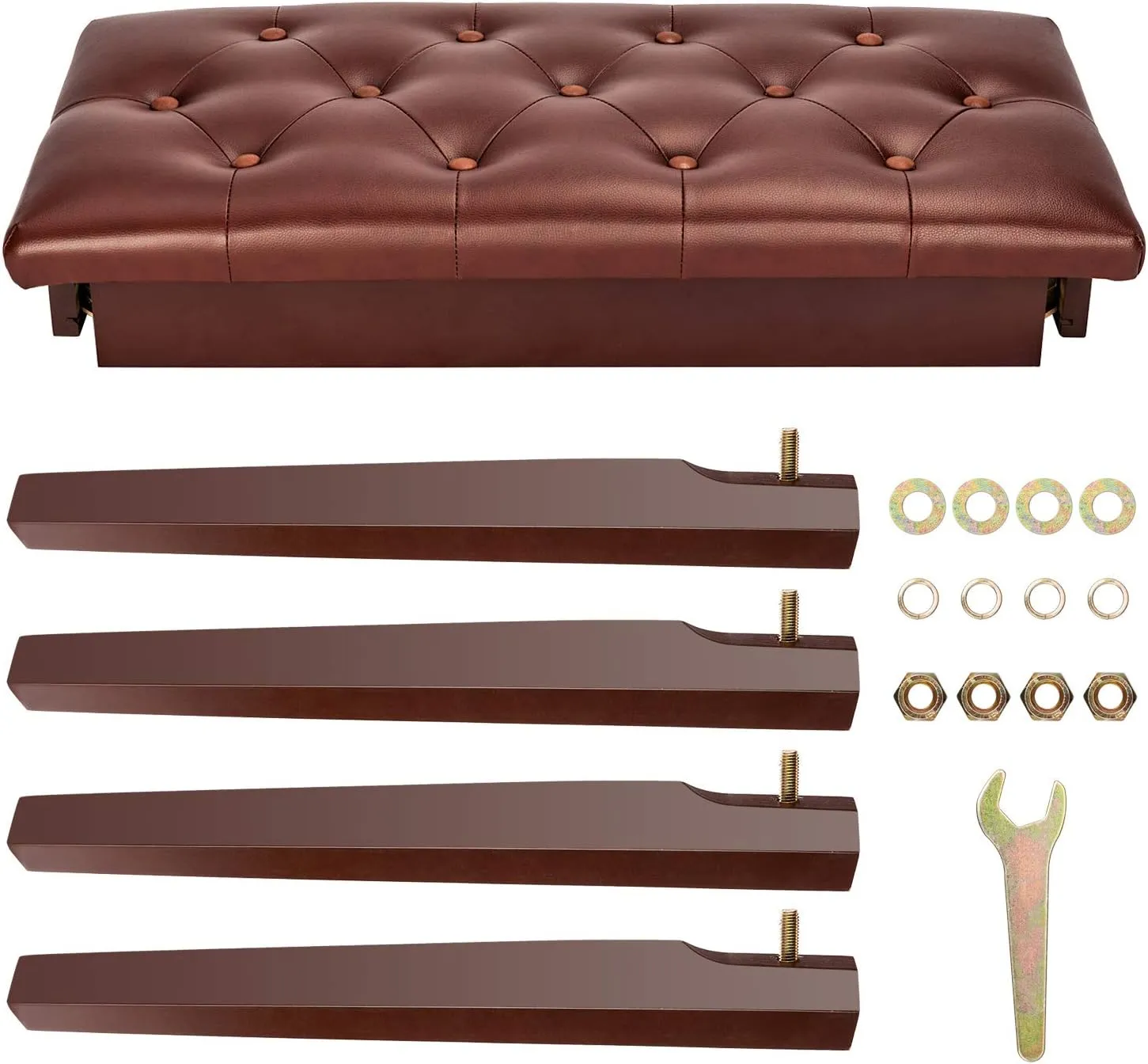 Bonnlo Duet Piano Bench with Music Storage and Padded Cushion Artist Seat