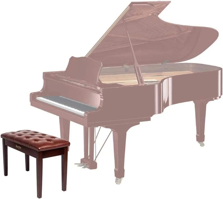 Bonnlo Duet Piano Bench with Music Storage and Padded Cushion Artist Seat