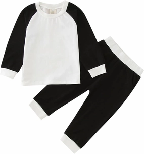 Boys Cotton 𝐏ajama Sets Long Sleeve Toddler Kids Top Bottoms with Pockets 2 Piece 𝐏js Set Little Girls Soft 𝐒leepwear