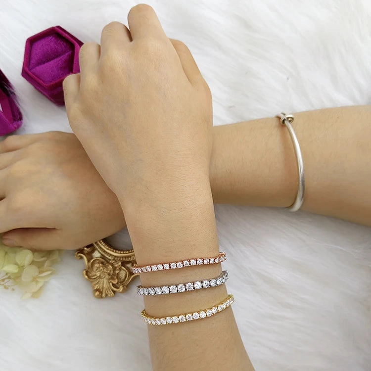 Bracelet For Women - SSBL031-Serenity Moissanite Diamond 925 Silver 14K/18K Gold Plated