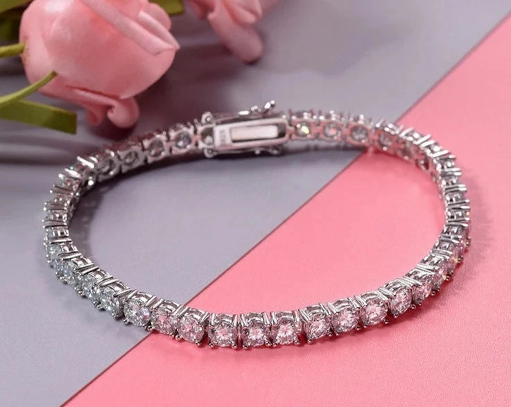 Bracelet For Women - SSBL031-Serenity Moissanite Diamond 925 Silver 14K/18K Gold Plated