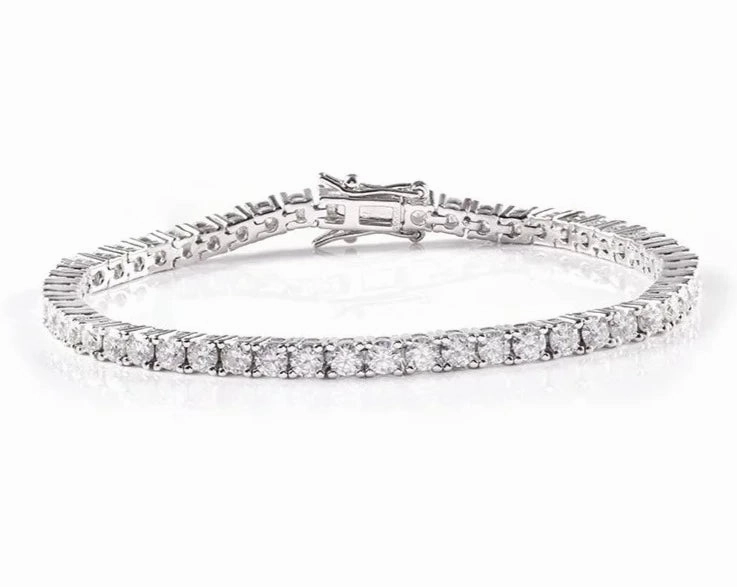Bracelet For Women - SSBL031-Serenity Moissanite Diamond 925 Silver 14K/18K Gold Plated