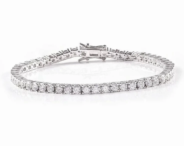 Bracelet For Women - SSBL031-Serenity Moissanite Diamond 925 Silver 14K/18K Gold Plated