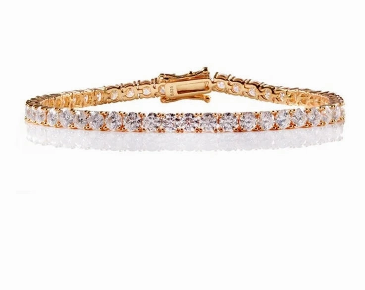 Bracelet For Women - SSBL031-Serenity Moissanite Diamond 925 Silver 14K/18K Gold Plated