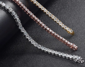 Bracelet For Women - SSBL031-Serenity Moissanite Diamond 925 Silver 14K/18K Gold Plated