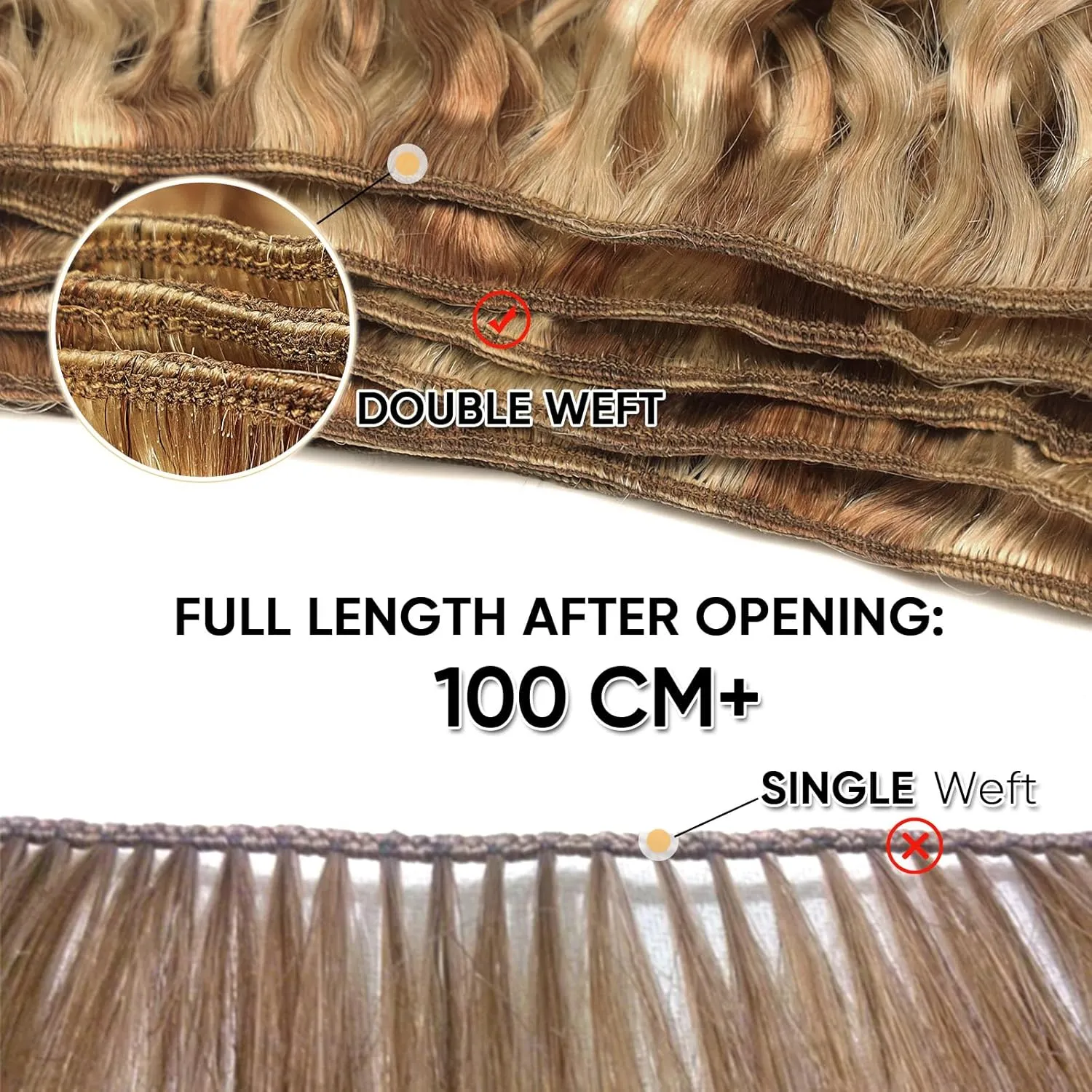 Brazilian P27/613 Water Wave Blonde Human Hair Extensions Unprocessed Human Hair Bundles Weft 1PC 100g Piano Color (14")