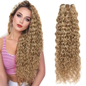 Brazilian P27/613 Water Wave Blonde Human Hair Extensions Unprocessed Human Hair Bundles Weft 1PC 100g Piano Color (14")