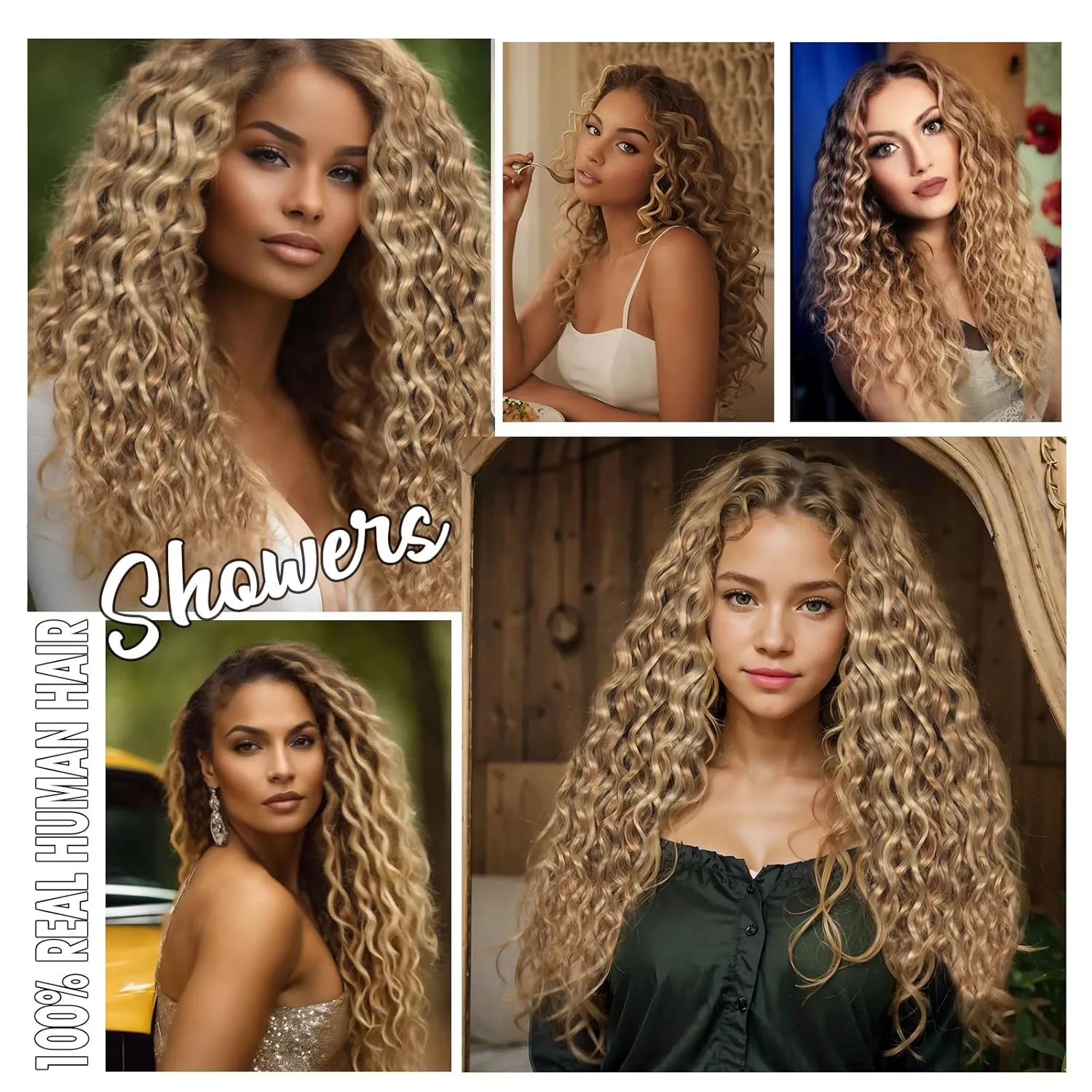 Brazilian P27/613 Water Wave Blonde Human Hair Extensions Unprocessed Human Hair Bundles Weft 1PC 100g Piano Color (14")