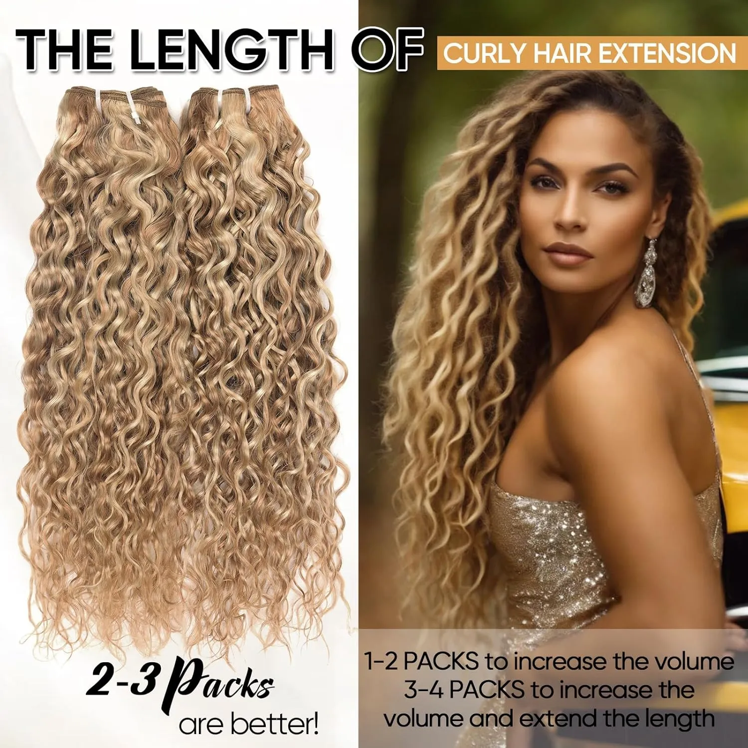 Brazilian P27/613 Water Wave Blonde Human Hair Extensions Unprocessed Human Hair Bundles Weft 1PC 100g Piano Color (14")