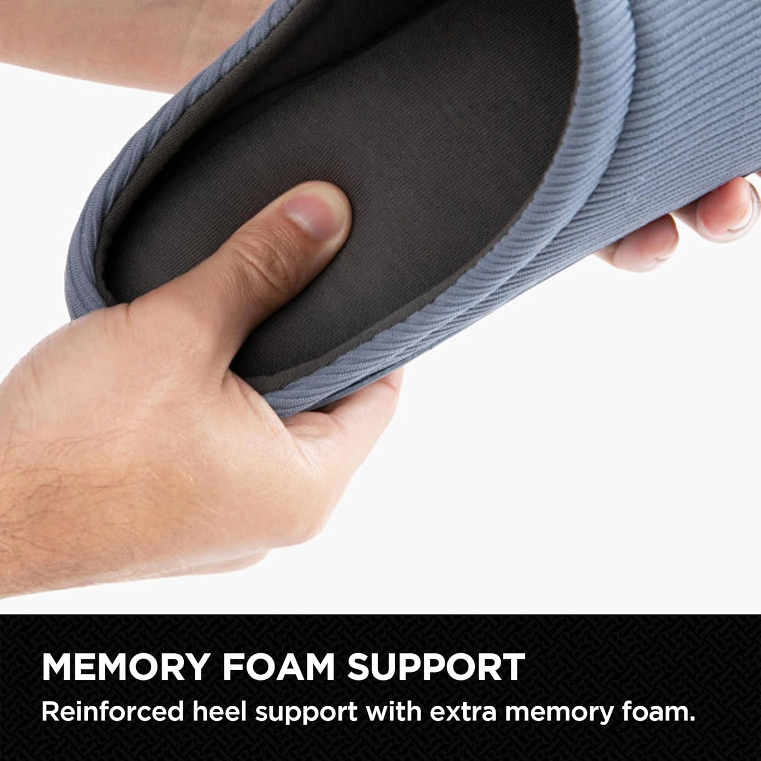 Brookstone Classic Comfort Memory Foam Men's Indoor Slippers - Warm & Comfortable, Soft Plush Lining, Non-Slip Sole
