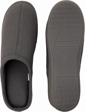 Brookstone Classic Comfort Memory Foam Men's Indoor Slippers - Warm & Comfortable, Soft Plush Lining, Non-Slip Sole