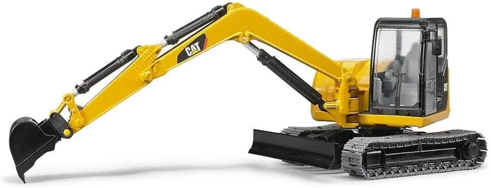 Bruder Toys - Construction Realistic CAT Mini Excavator Vehicle with Rotatable Cab and Removeable Shovel - Ages 3 