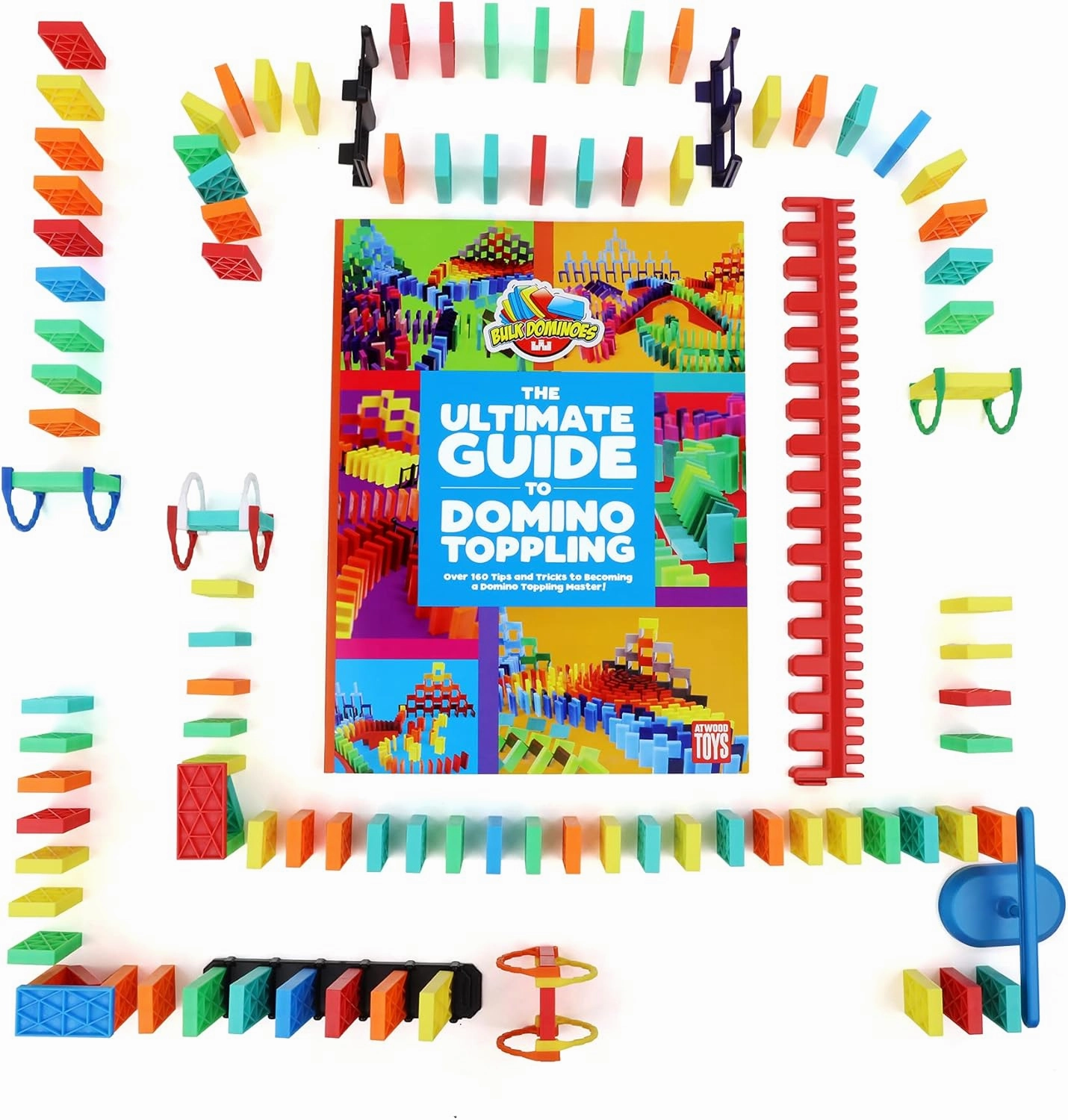 Bulk Dominoes Dominoes Kinetic Kit, 101 Starter 118pc, STEM STEAM Toy for Kids, Building, Toppling, Chain Reaction Sets