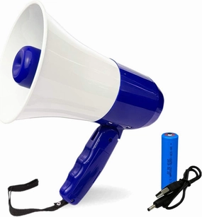 Bullhorn Rechargeable Megaphone Speaker with 240's Recording,Siren,U-Disk Player, 800 Yard Range, Rechargeable Battery