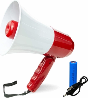 Bullhorn Rechargeable Megaphone Speaker with 240's Recording,Siren,U-Disk Player, 800 Yard Range, Rechargeable Battery