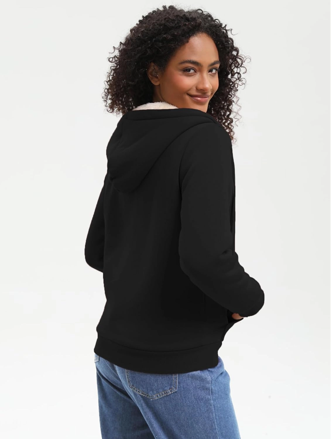 Bumeex Women' Sweatshirt,Sherpa-Lined Hoodie