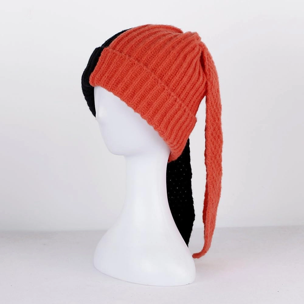 Bunny Beanie Hats for Women Cute Rabbit Beanie Crochet Hats Winter Cap Warm Skull Cap Outdoor Ski Slouchy