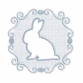 Bunny In Cross Stitch Frame Machine Embroidery Design