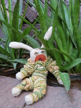Bunny Rabit Soft Toy Cream And Green