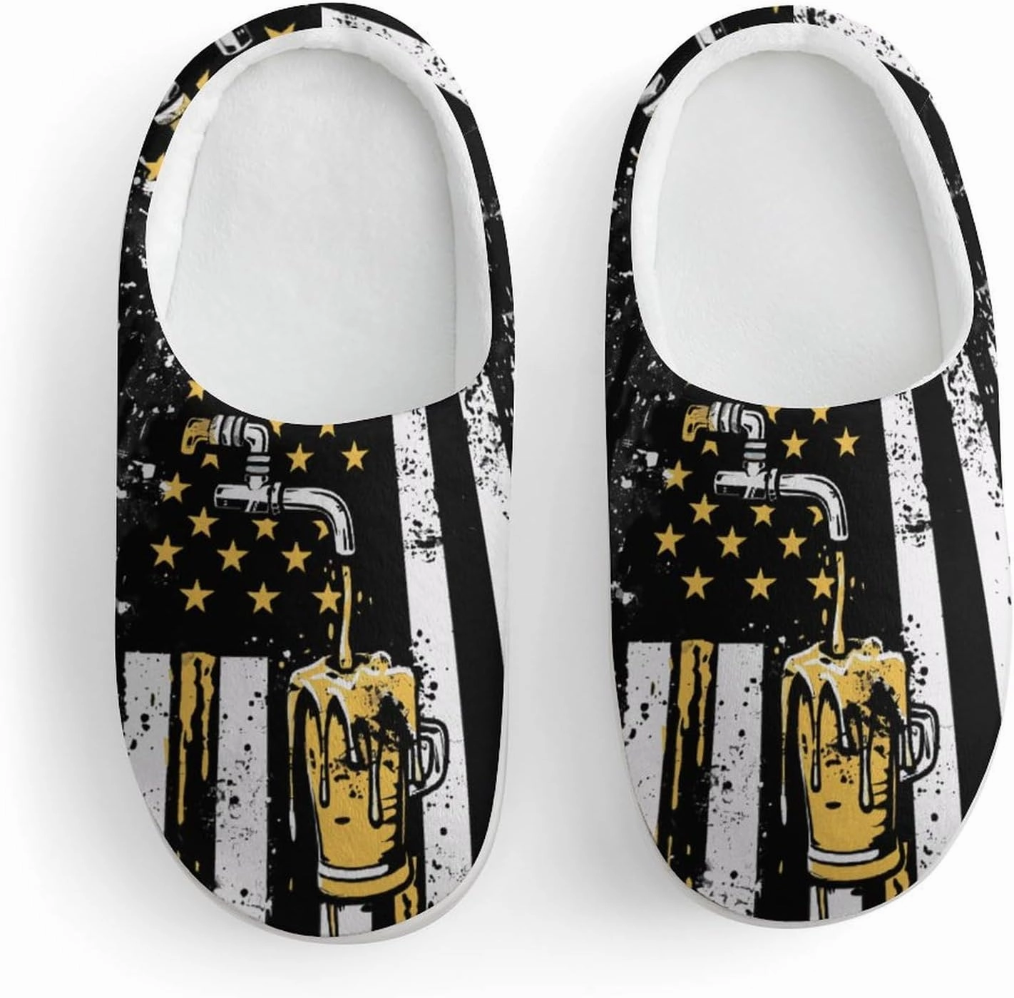 Burning Flame Fire Funny Cotton Slippers Lightweight Memory Foam Anti-Skid Sole Indoor House Shoes